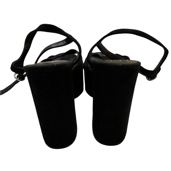 Marc Jacobs Black Suede Lust Platform Sandals Ankle Strap Chunky Heel Size 41/10 - Picture 5 of 8